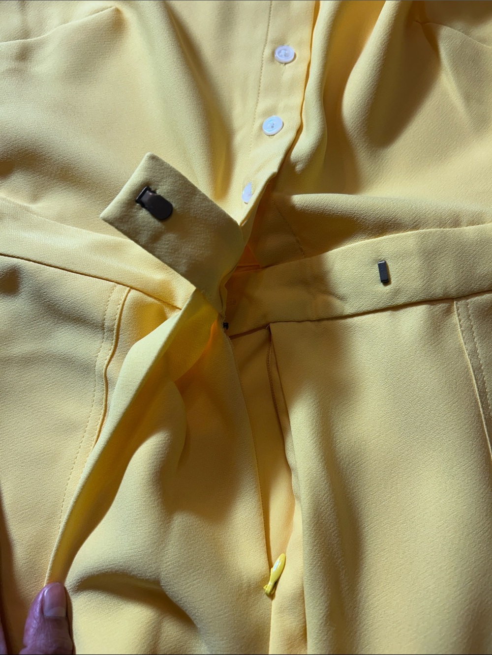 Banana Republic Bright Yellow Midi Dress with Button Front SIZE 2 - Picture 6 of 8
